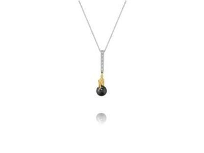LUNA - Collier Argent Hématite Zircon Jourdan - AJF170001N - Réf. AJF170001N