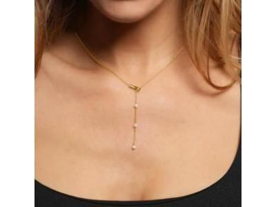 Manea - Collier Jourdan Argent Doré Perles d'Eau Douce - AJF170315N - Réf. AJF170315N