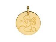 Médaille Ange en Prière Etoile 16 mm Or Jaune 375 - A05318 - Réf. A05318