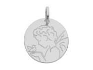 Médaille Ange Et Colombe Or Gris 375 - Réf. D26313