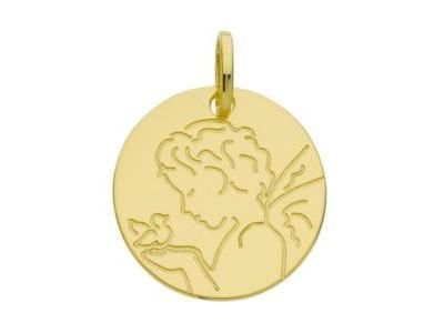 Médaille Ange Et Colombe Or Jaune 375 - A18513 - Réf. A18513