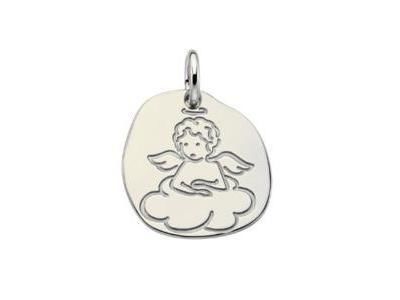 Médaille Ange Nuage Or Gris Rhodié 750 - C13315 - Réf. C13315