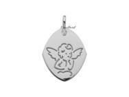 Médaille Ange Nuage Or Gris Rhodié 750 Losange - D23013 - Réf. D23013