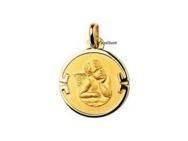 Médaille Ange or jaune 750 ronde 16 mm - 34716 - Réf. 34716