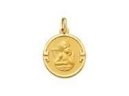 Médaille Ange or jaune 750 ronde 16 mm - 34716 - Réf. 34716