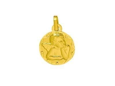 Médaille Ange Ronde 14 MM Or Jaune 750 - A17919 - Réf. A17919