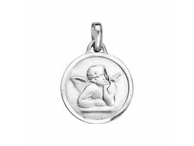 Médaille Ange Ronde Argent Rhodié 925 - 05837 - Réf. 05837