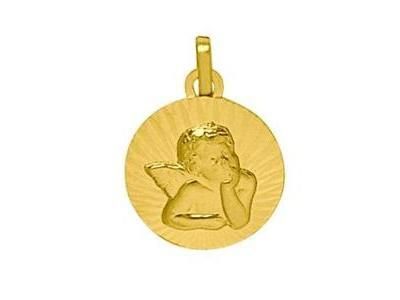 Médaille Ange Ronde Or Jaune 750 - 571400 - Réf. 571400