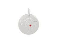 Médaille Arbre de Vie Argent 925 Cœur Laqué Rouge - C43925 - Réf. C43925