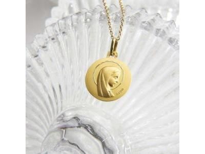 Médaille Augis Vierge Auréolée Facetée Or 750 - J4959X0000 - Réf. J4959X0000