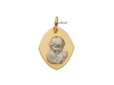Médaille Enfant A La Rose Or Bicolore 750 - A06618 - Réf. A06618