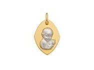 Médaille Enfant A La Rose Or Bicolore 750 - A06618 - Réf. A06618