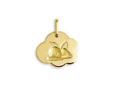 Médaille Nuage Ange Or Jaune 375 Polie Satinée Lucas - XR1428 - Réf. XR1428
