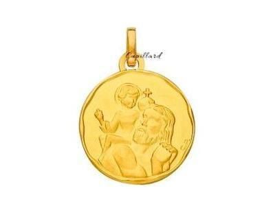Médaille Saint Christophe Ronde 16 mm Or 750 - 596900 - Réf. 596900