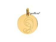 Médaille Vierge A l'Enfant Or Jaune 375 Lucas Lucor XR1512 - Réf. XR1512