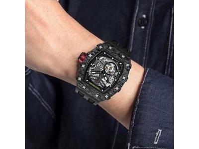 Montre Auto Squelette Carbone Tsar Bomba TB8208CF38 | Cupillard Belfort - Réf. TB8208CF38