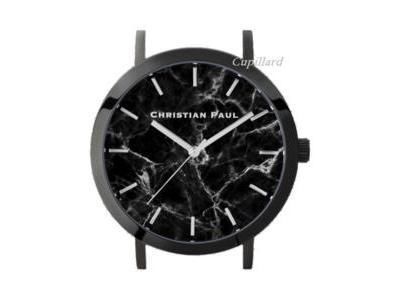 Montre Christian Paul Marble noir 35 mm - Réf. MAR-BLK-BLK-35