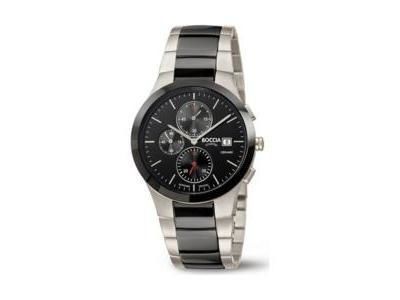 Montre Chronographe Titane Céramique Noire Boccia 3748-01 - Réf. 3748 01