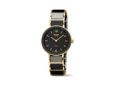 Montre Femme Boccia en Titane Doré et Céramique Noire - 3311-04 - Réf. 3311 04