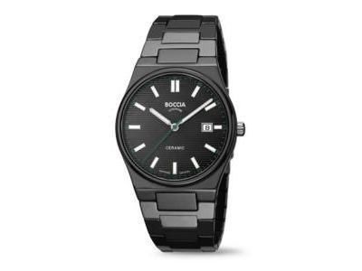 Montre Homme Titane Céramique Noire Boccia - 3675-01 - Réf. 3675 01