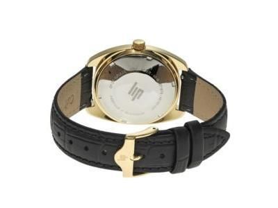 Montre Lip Général de Gaulle Noire Plaqué Or 35 MM - 671878 - Réf. 671878