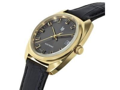 Montre Lip Général de Gaulle Noire Plaqué Or 35 MM - 671878 - Réf. 671878