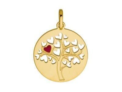 Pendentif Arbre De Vie Coeur Laque Or Jaune 375 - A05718 - Réf. A05718