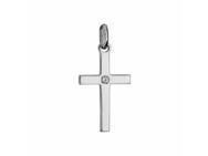 Pendentif Argent Rhodié 925 Croix Zircon - 079032 - Réf. 079032