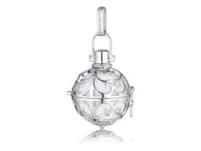 Pendentif Bola 24 mm argent rhodié 925 grelot blanc Engelsrufer - Réf. ER-01-L