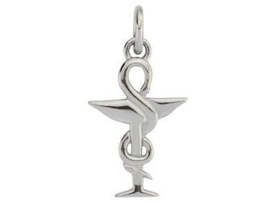 Pendentif Caducée Pharmacie Or Blanc 375 Lucas Lucor - XP1579-G - Réf. XP1579-G