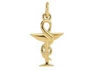 Pendentif Caducée Pharmacie Or Jaune 375 Lucas Lucor - XP1579 - Réf. XP1579