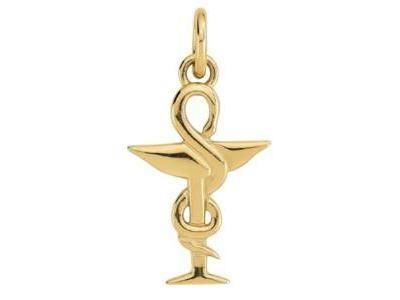 Pendentif Caducée Pharmacienne Or Jaune 375 - XP1579 - Réf. XP1579