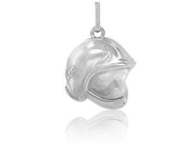 Pendentif Casque De Pompier Or Gris 750 - P1702-G - Réf. P1702-G