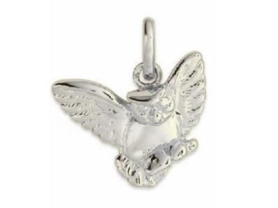 Pendentif Chouette Porte Bonheur Or Gris 750 Lucas P1816-G - Réf. P1816-G