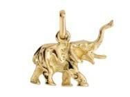 Pendentif Éléphant Trompe Levée En Or 750 Lucas P1684 - Réf. P1684
