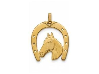 Pendentif Fer Et Tête De Cheval Or Jaune 750 - P1996 - Réf. P1996