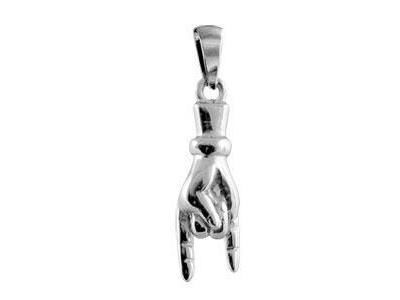 Pendentif Main Italienne Argent 925 Rhodié Massif - 073318 - Réf. 073318