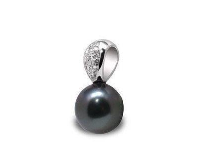 Pendentif Or Gris 750 perle De Tahiti Diamant WK MONACO PR 501 P9BTAH - Réf. PR 501 P9BTAH