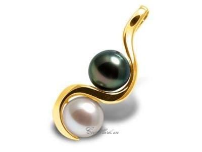 Pendentif Perles Tahiti Et Eau Douce Or Jaune 750 PT 158 R8JWHTAH - Réf. PT 158 R8JWHTAH