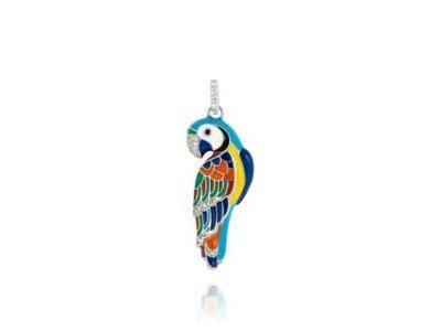 Pendentif Perroquet Lovebird Argent Una Storia BQ121212 - Réf. BQ121212