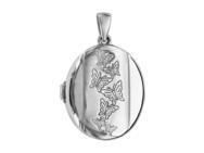 Pendentif Porte Photo Argent Ovale Papillon 076994 - Réf. 076994