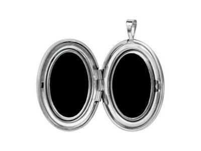 Pendentif Porte Photo Argent Ovale Papillon 076994 - Réf. 076994