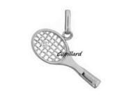 Pendentif Raquette De Tennis Or Gris 750 Diamant Lucas Lucor P712-G - Réf. P712-G