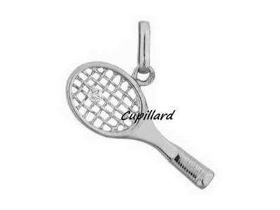 Pendentif Raquette De Tennis Or Gris 750 Diamant Lucas Lucor P712-G - Réf. P712-G