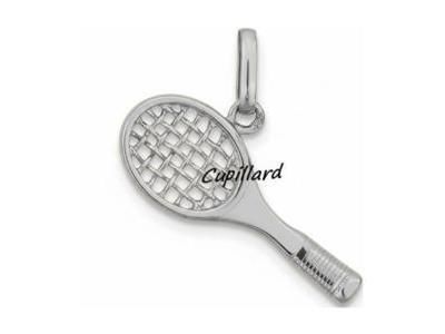 Pendentif Raquette De Tennis Or Gris 750 Lucas Lucor - Réf. P714-G