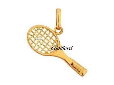 Pendentif Raquette de Tennis Or Jaune 375 et Diamant Lucas Lucor - XP712 - Réf. XP712