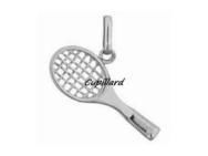 Pendentif Raquette Tennis Or Gris 375 Rhodié Lucas Lucor - XP714-G - Réf. XP714-G