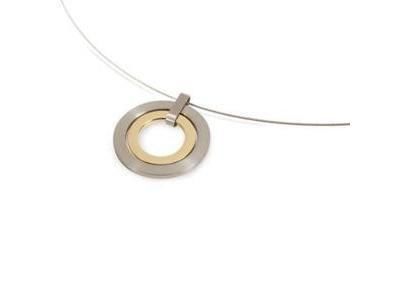 Pendentif Rond Titane Plaqué Or Jaune Boccia Anti Allergique 0741-02 - Réf. 0741 02