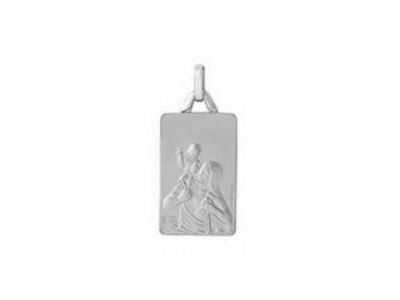 Pendentif Saint Christophe Or Gris 750 Rectangle - R3366-G - Réf. R3366-G