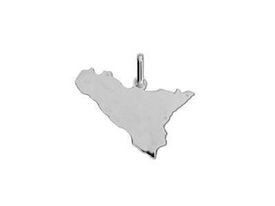 Pendentif Sicile Or Blanc 375 Rhodié Lucas Lucor - XP1338-G - Réf. XP1338-G